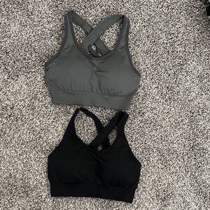 Women's Gray and Black Sports Bras